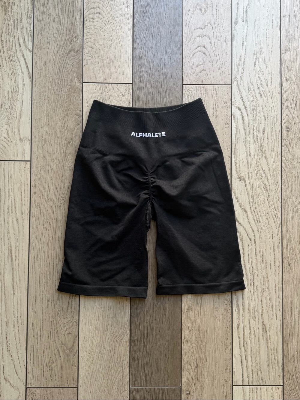Alphalete Black Scrunch-Back High Waist Bike Shorts XS